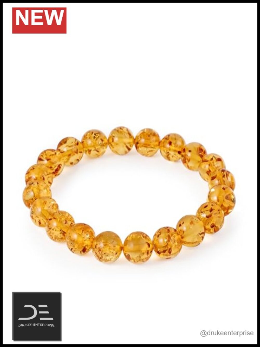Natural Baltic Amber Stretch Bracelet Unisex Jewelry